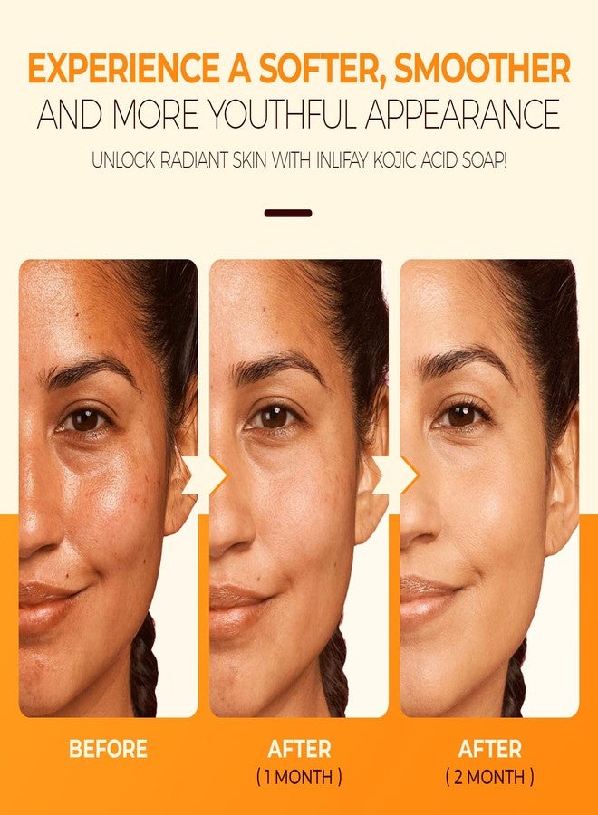 Inlifay Turmeric Kojic Acid Soap: Dark Spot Soap for Face Body - Home Travel Use Skin Cleansing for Women (80g) - Image 5